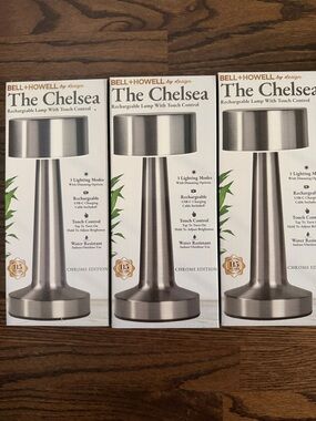 3 -Chelsea Rechargeable LED Touch Lamps in Silver
